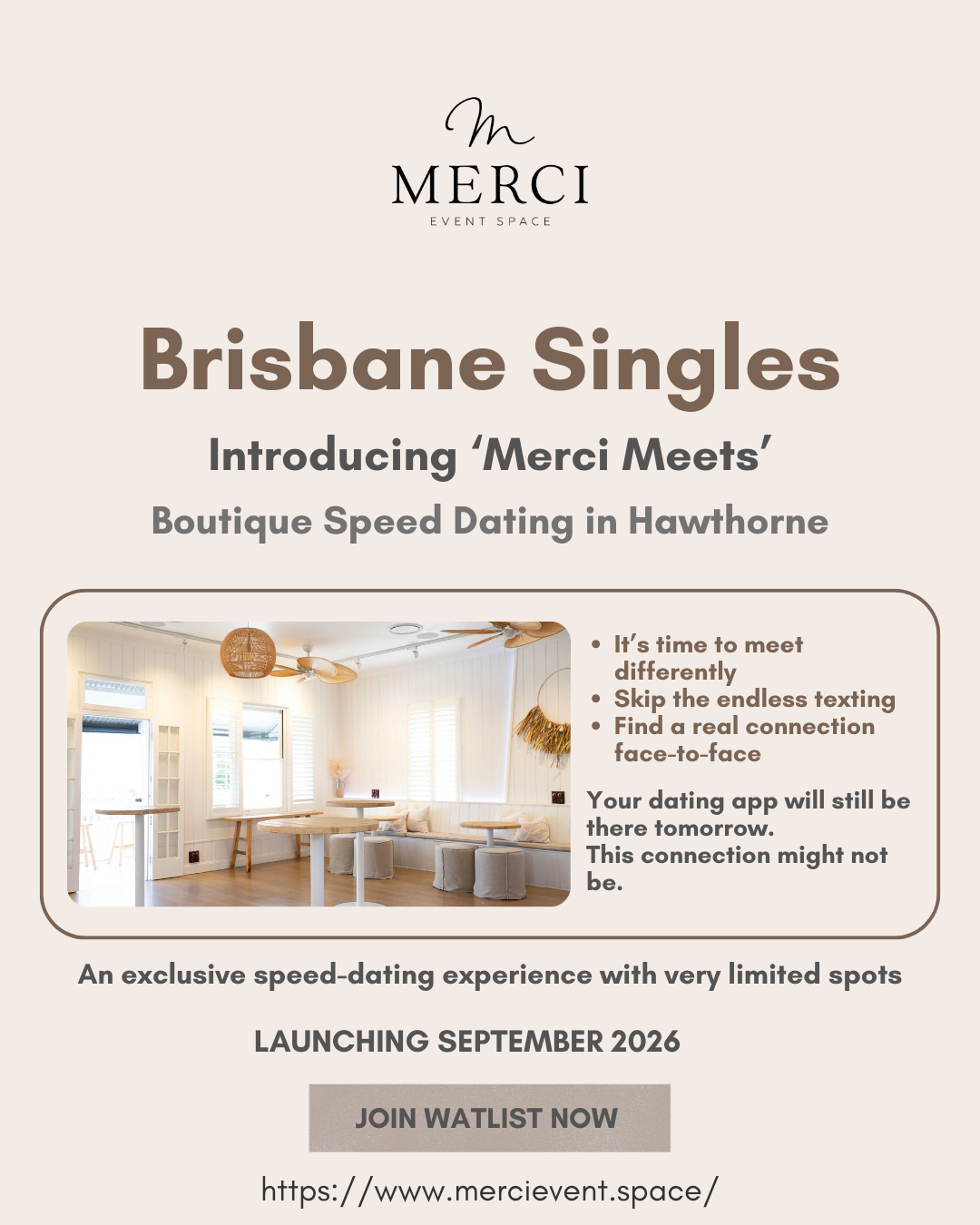 WAITLIST: MERCI MEETS -SPEED DATING LAUNCHING SEPTEMBER 2026